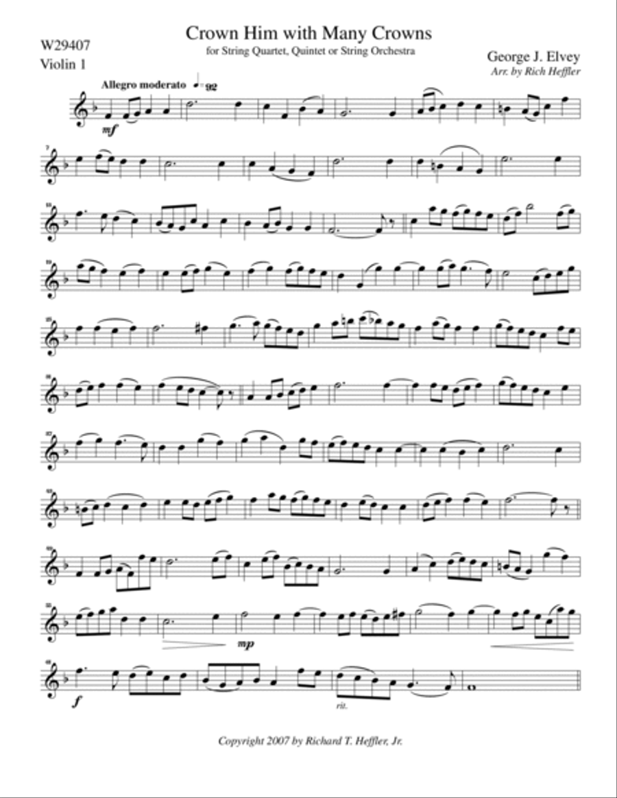 Crown Him With Many Crowns String Quartet scores gallery preview page 5
