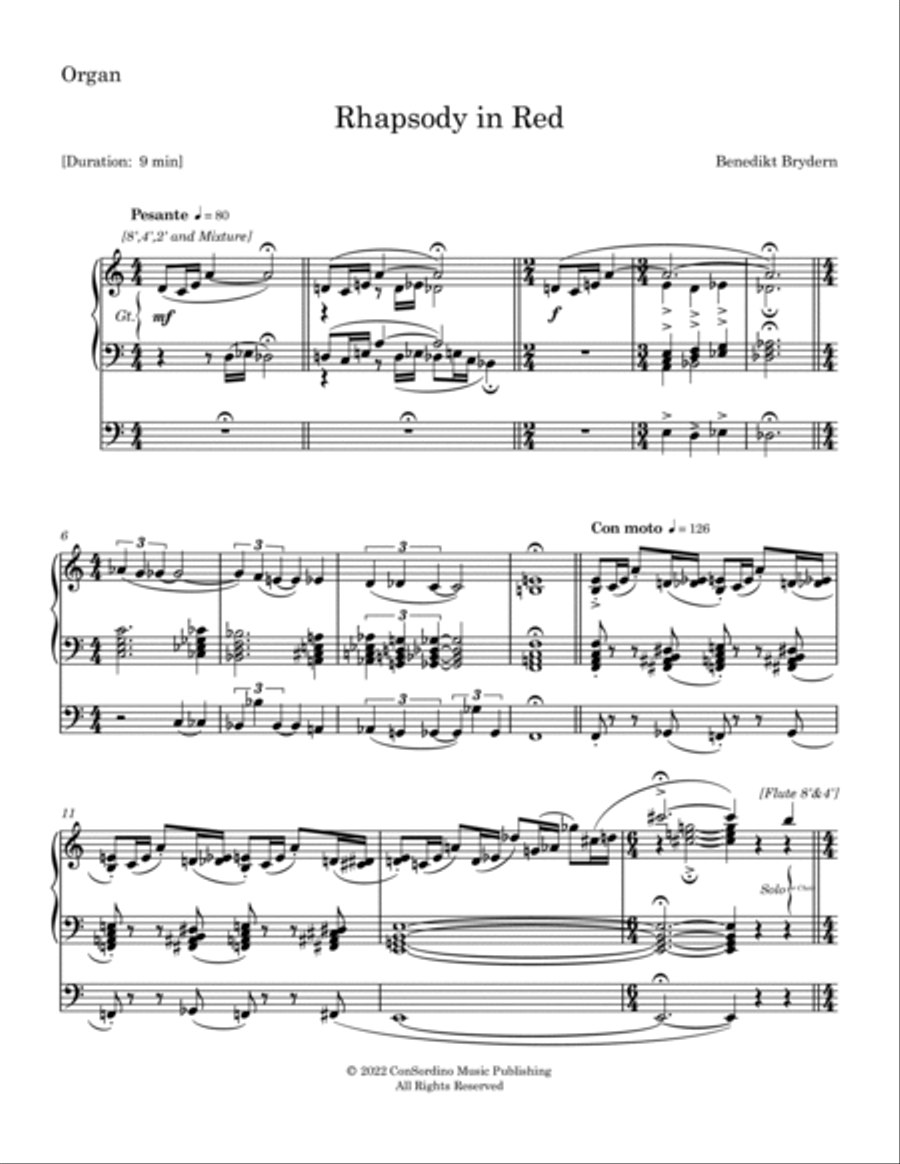 Rhapsody in Red Rhapsody in Red Organ Solo scores gallery preview page 3