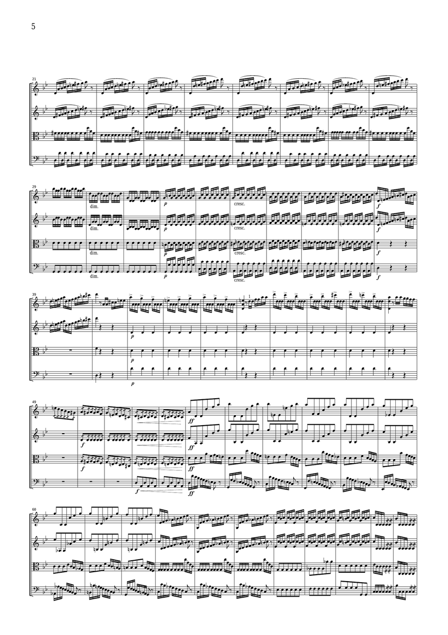 Vivaldi Summer from the Four Seasons, all mvts., for string quartet, CV102 String Quartet scores gallery preview page 5