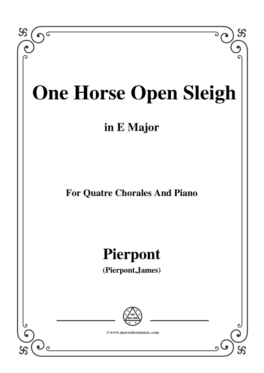Pierpont-Jingle Bells(The One Horse Open Sleigh),in E Major,for Quatre Chorales 4-Part scores gallery preview page 1