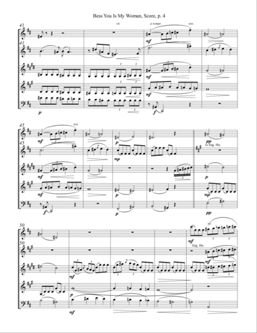 Bess, You Is My Woman Woodwind Quintet scores gallery preview page 4