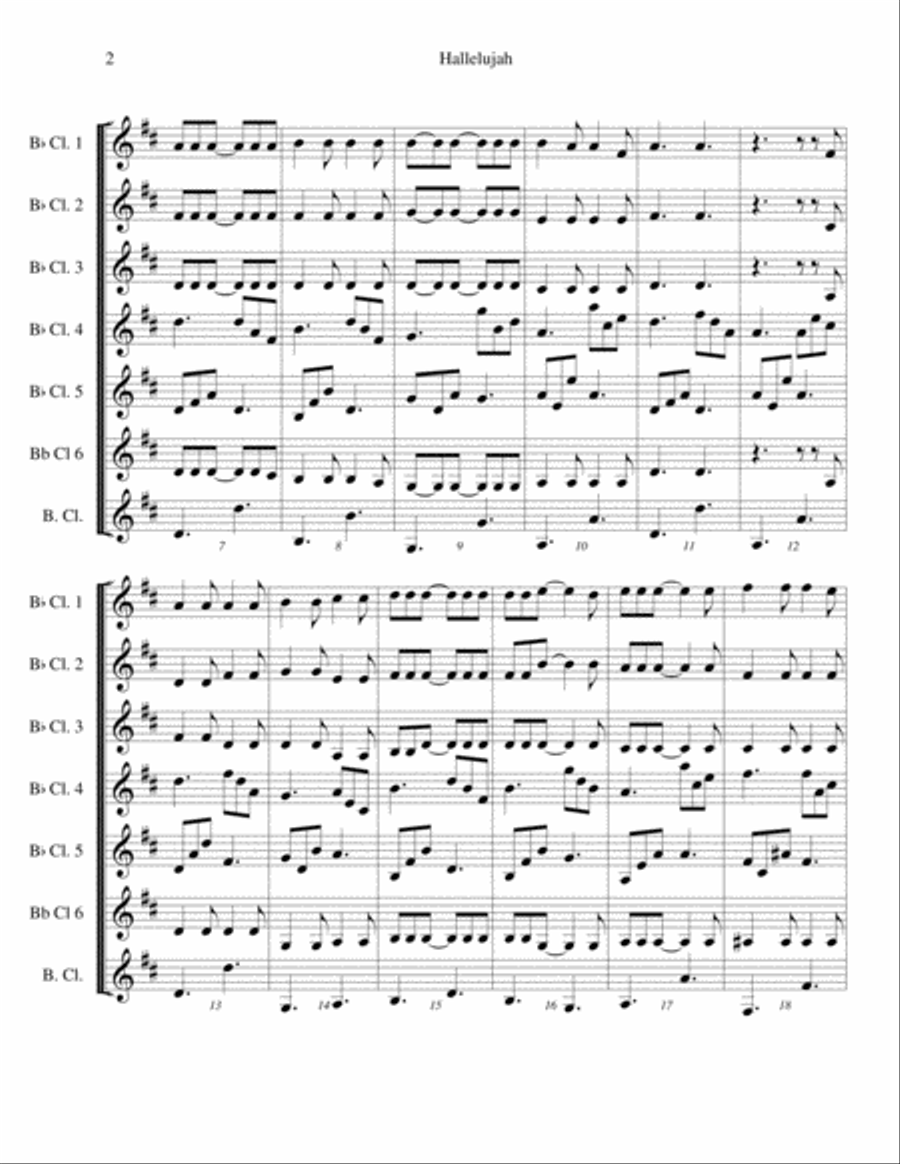 Hallelujah Woodwind Ensemble scores gallery preview page 2