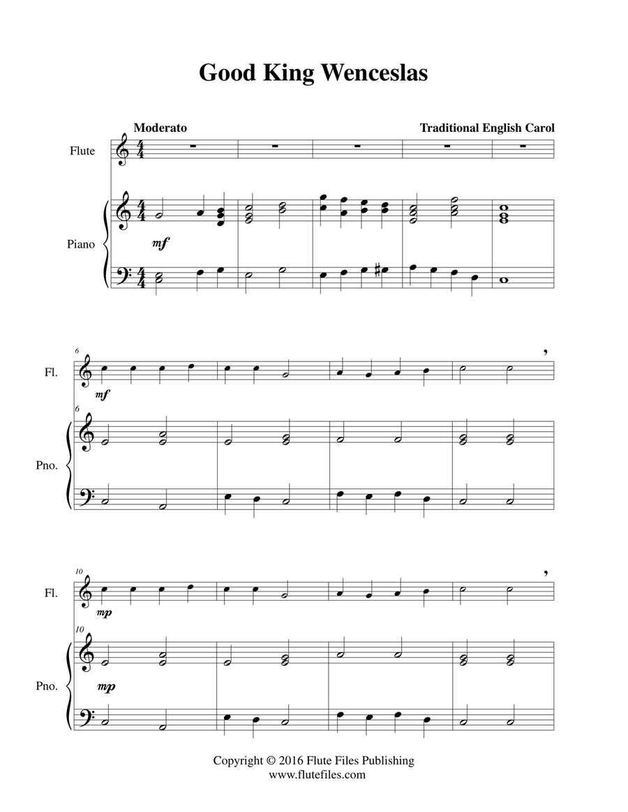 Good King Wenceslas - Flute Solo Chamber Music scores gallery preview page 3
