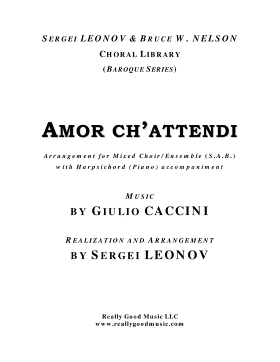 CACCINI Giulio: Amor ch’attendi (SAB choir, piano accompaniment) image number null