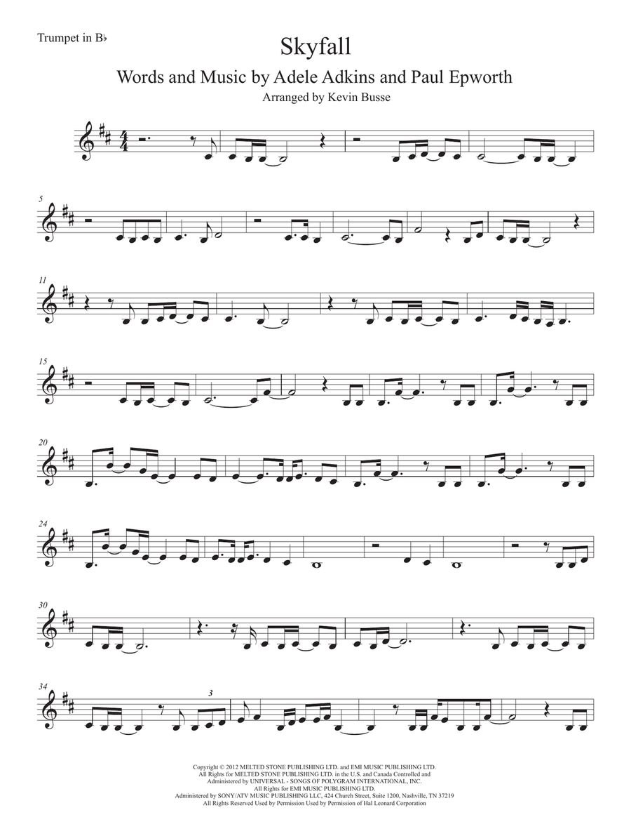 Skyfall Skyfall Trumpet Solo scores gallery preview page 1