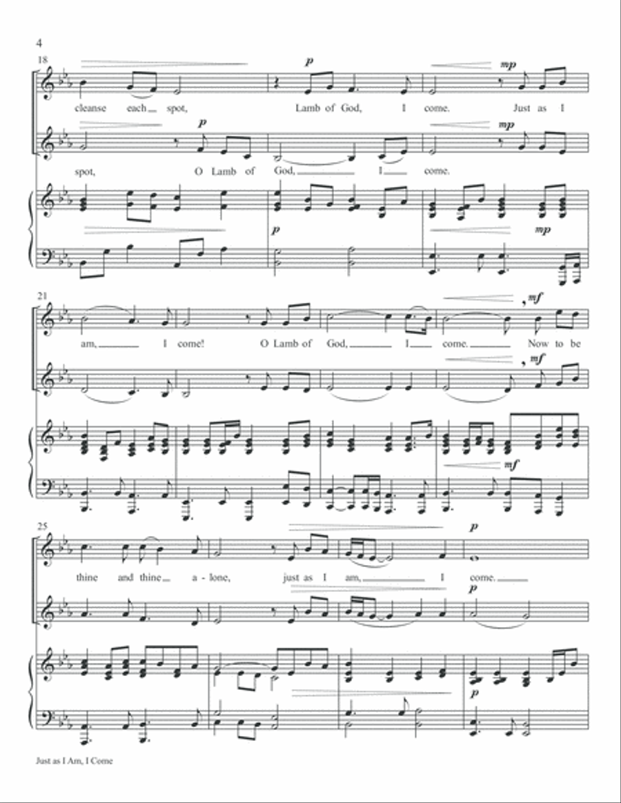 Just as I Am, I Come Just as I Am, I Come 4-Part scores gallery preview page 5
