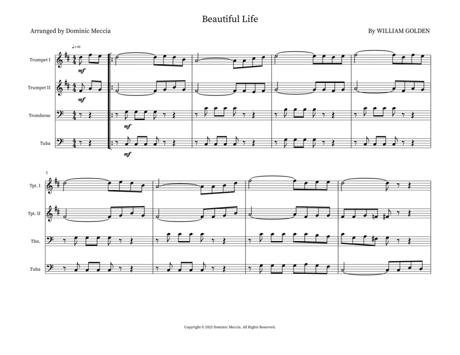 Beautiful Life Small Ensemble scores gallery preview page 1