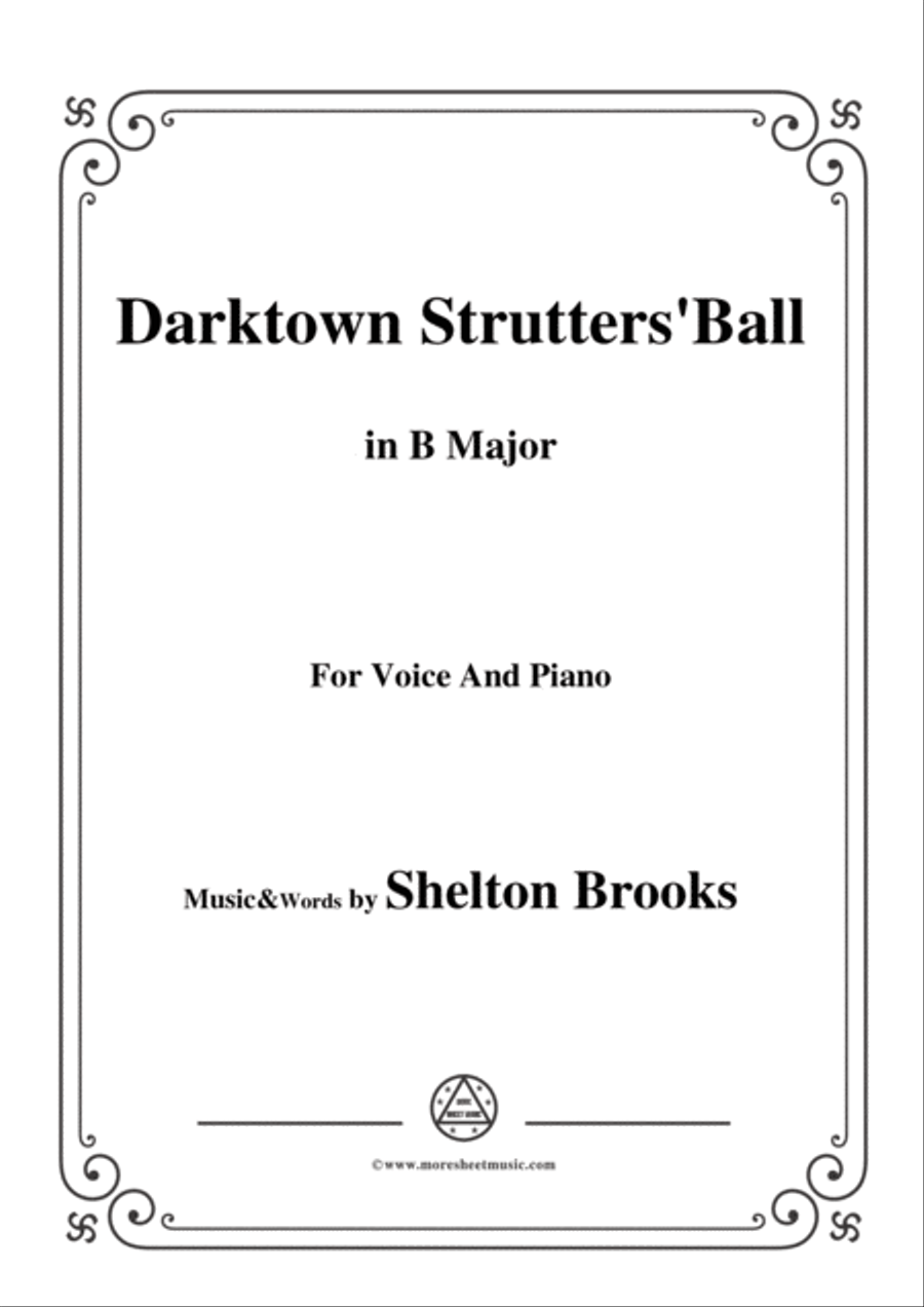 Shelton Brooks-Darktown Strutters'Ball,in B Major,for Voice and Piano Voice Solo scores gallery preview page 1