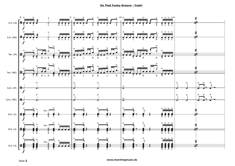 DO THAT FUNKY GROOVE (Street Cadence) Marching Band scores gallery preview page 3