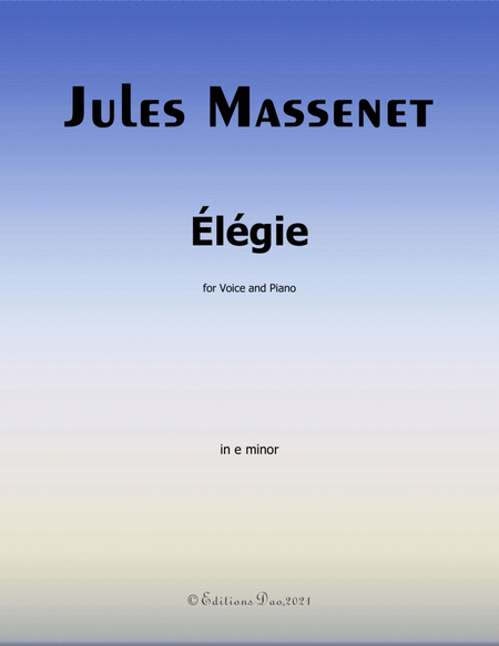 Élégie, by Massenet, in e minor image number null