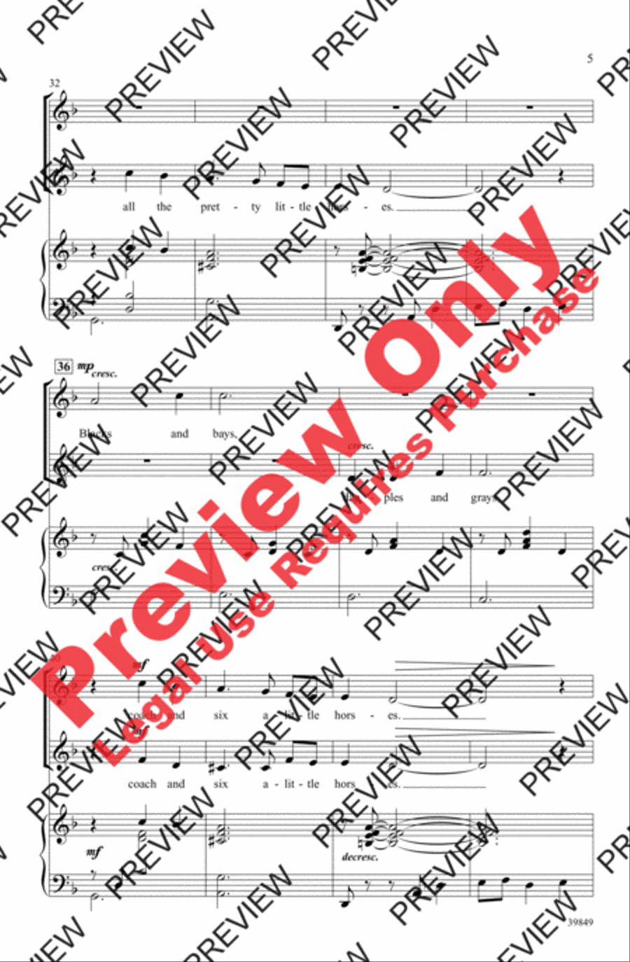All the Pretty Little Horses 2-Part scores gallery preview page 5
