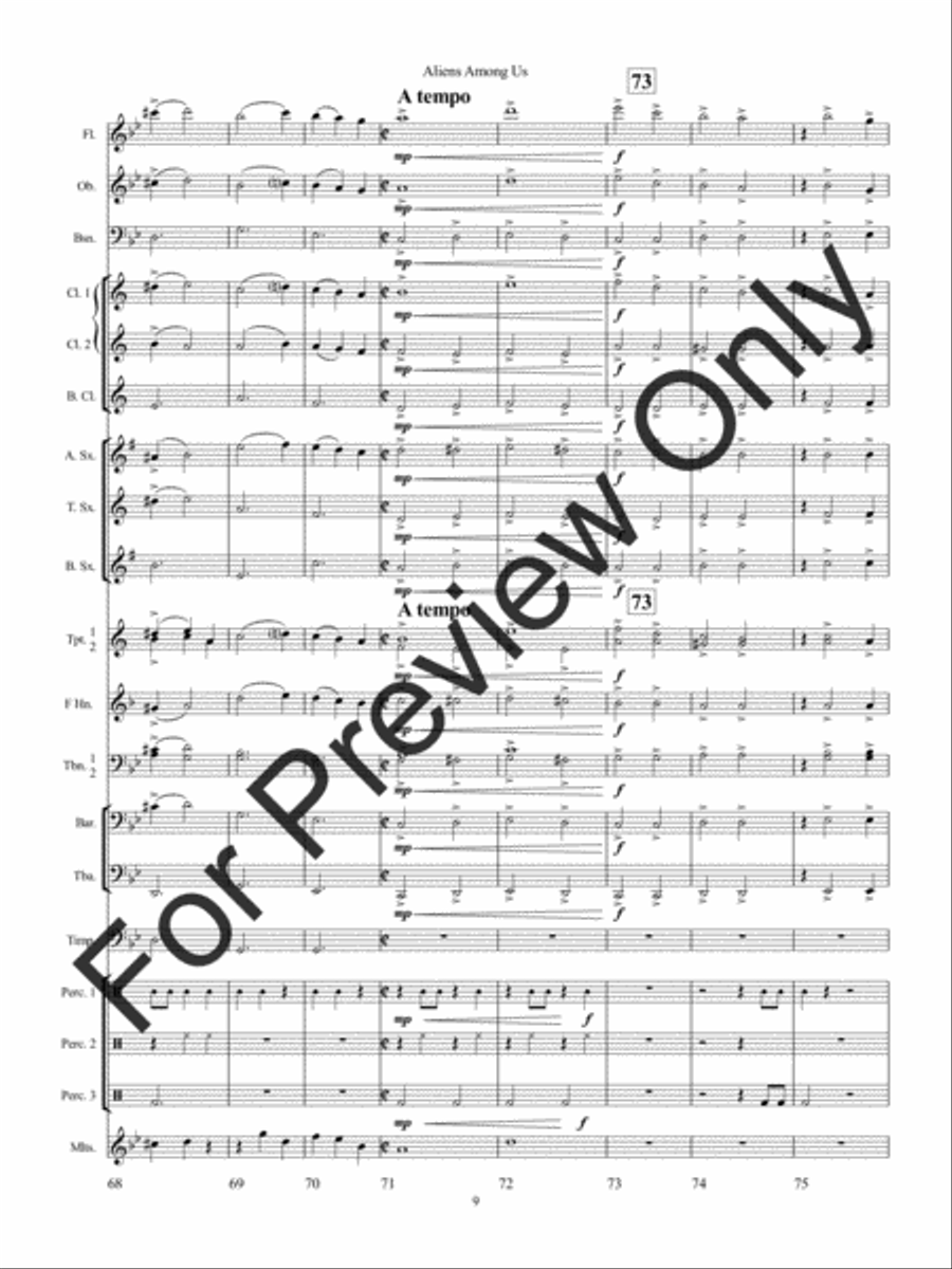 Aliens Among Us Concert Band scores gallery preview page 13