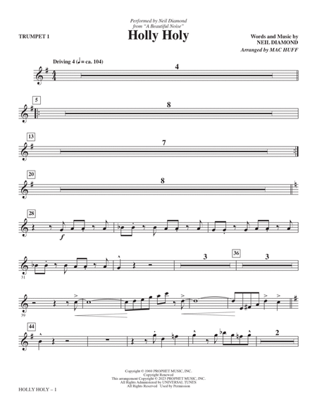 Holly Holy (from A Beautiful Noise) (arr. Mac Huff) - Bb Trumpet 1