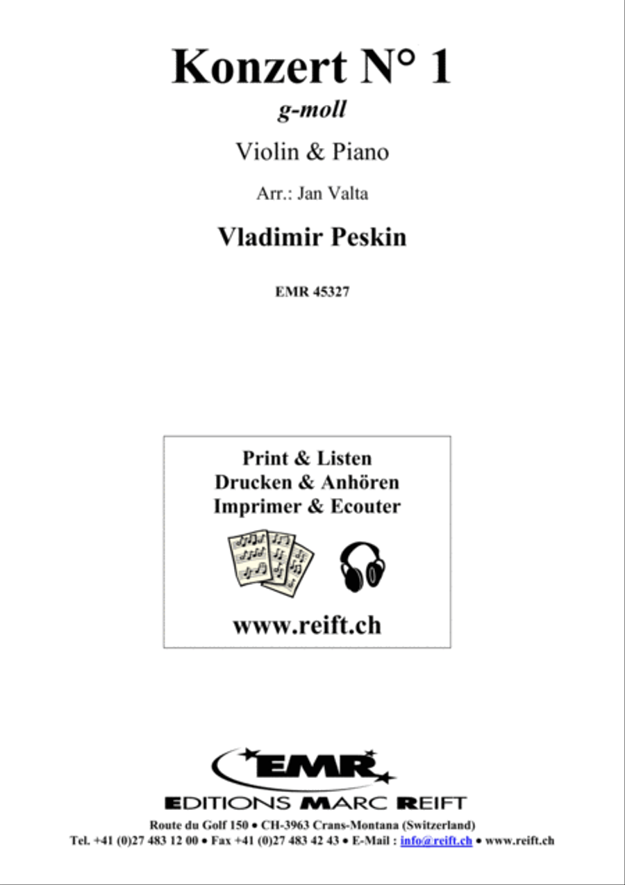 Konzert No. 1 g-moll Konzert No. 1 g-moll Violin Solo scores gallery preview page 1