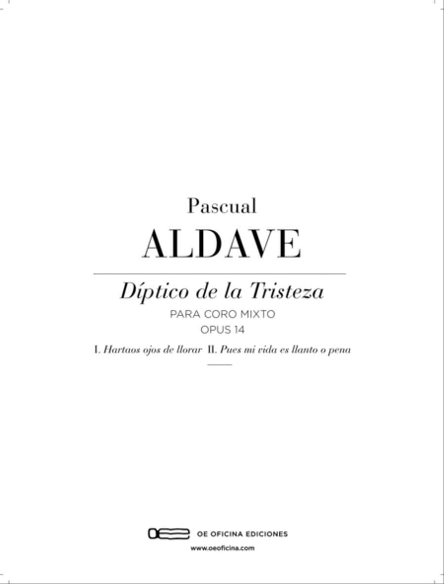 DÍPTICO DE LA TRISTEZA 4-Part scores gallery preview page 2