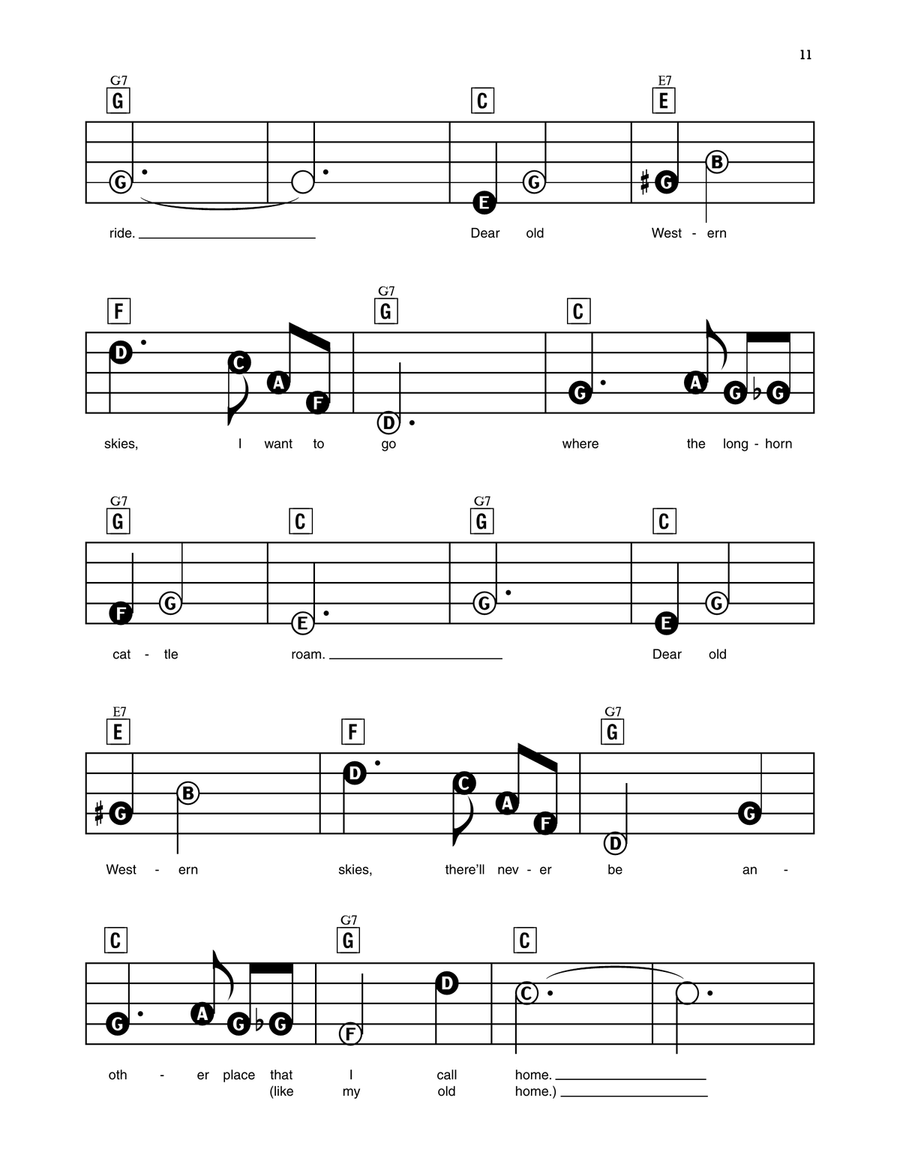 Dear Old Western Skies Electronic Keyboard scores gallery preview page 2