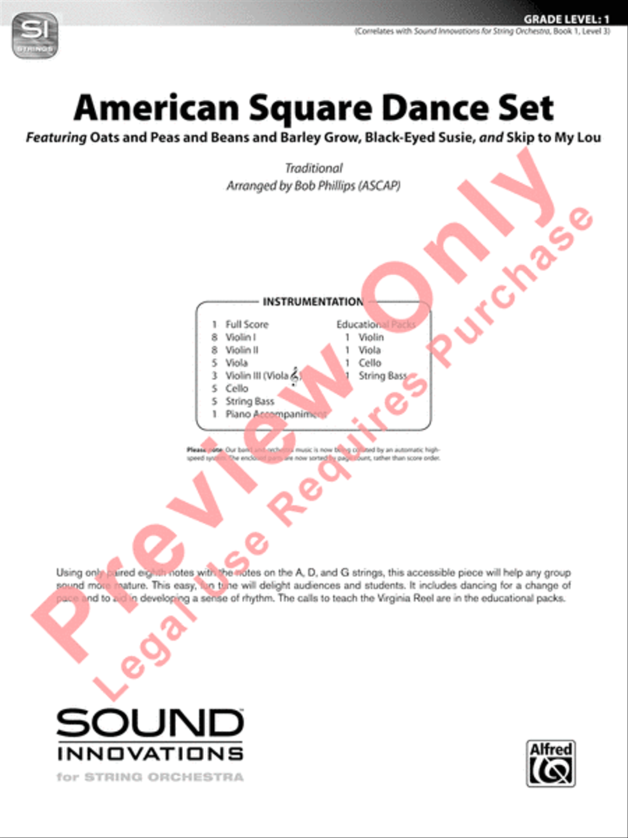 American Square Dance Set String Orchestra scores gallery preview page 2
