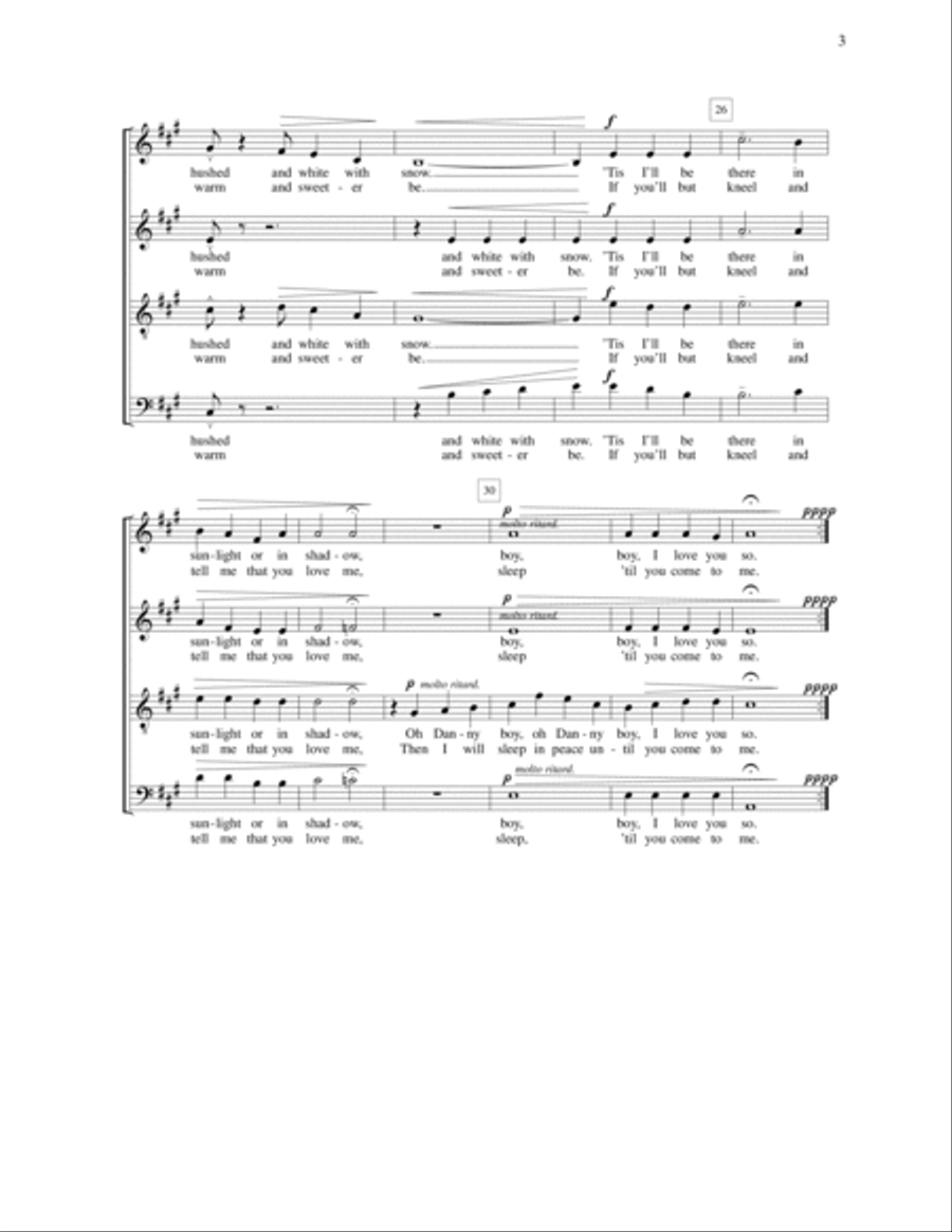 Danny Boy (Londonderry Aire) 4-Part scores gallery preview page 3