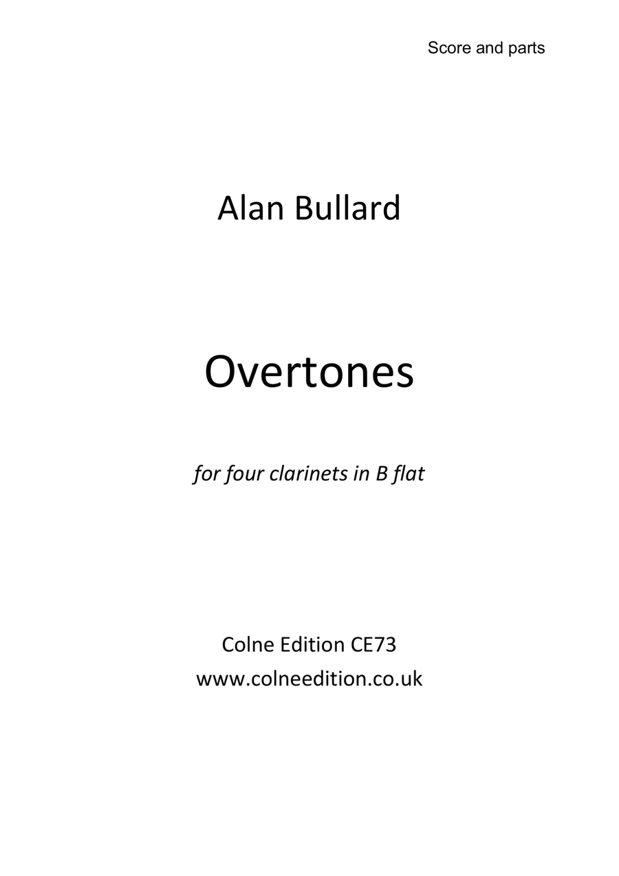 Overtones (for four clarinets in B flat) Clarinet Quartet scores gallery preview page 1