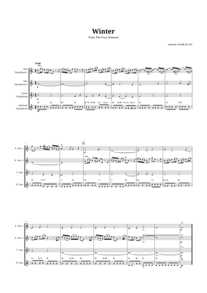 Largo from Winter by Vivaldi for Sax AATB Quartet with Chords