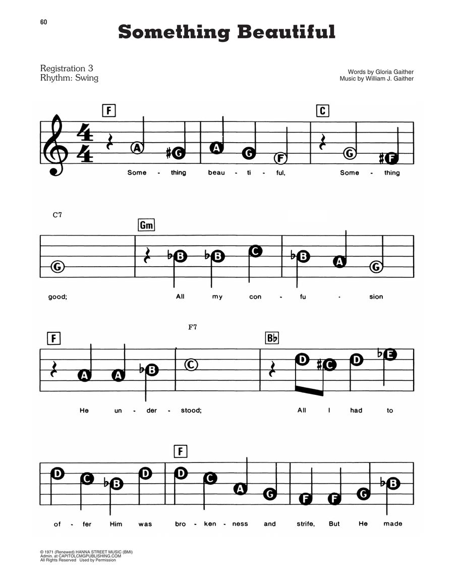 Something Beautiful Electronic Keyboard scores gallery preview page 1