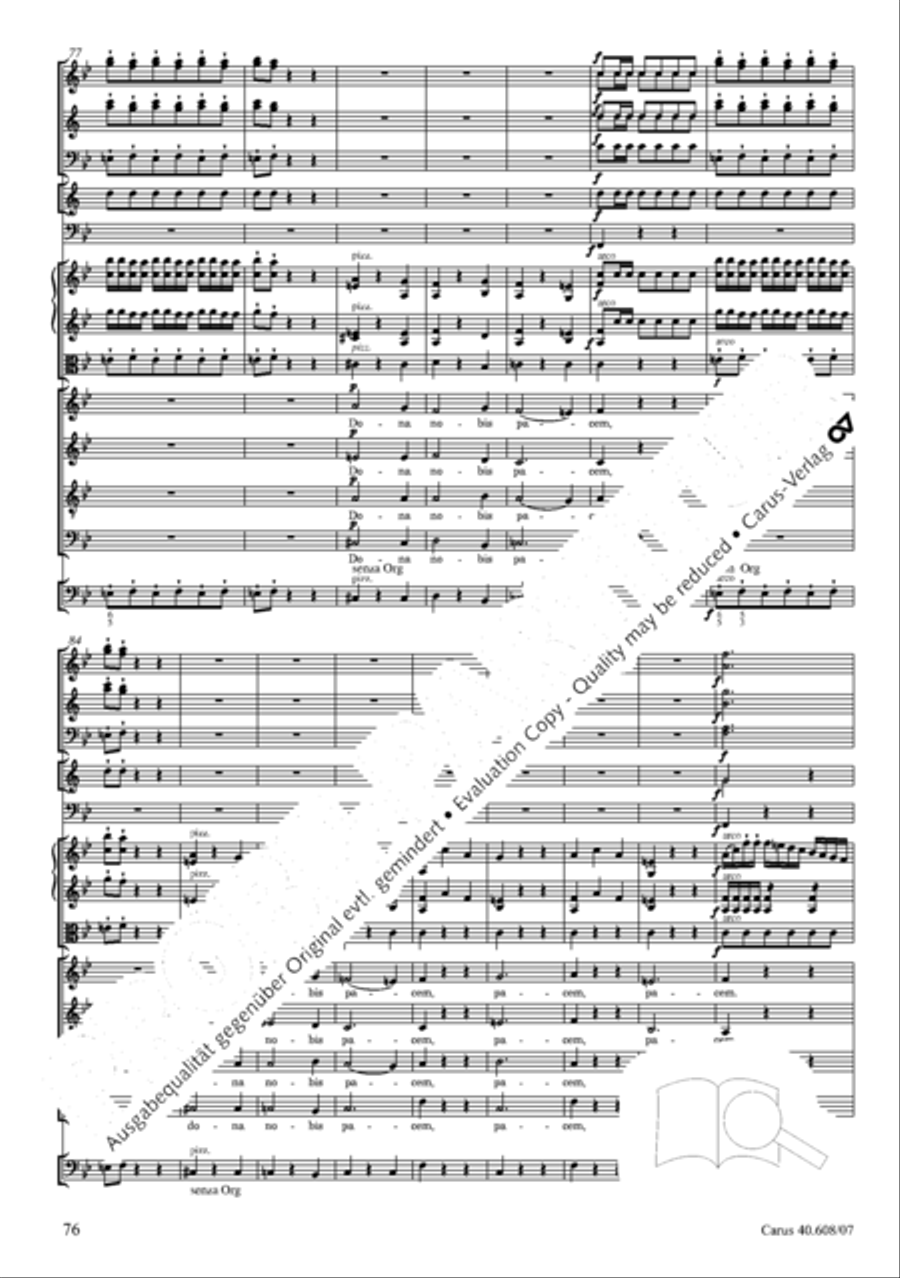 Missa Sancti Bernardi von Offida in B 4-Part scores gallery preview page 91