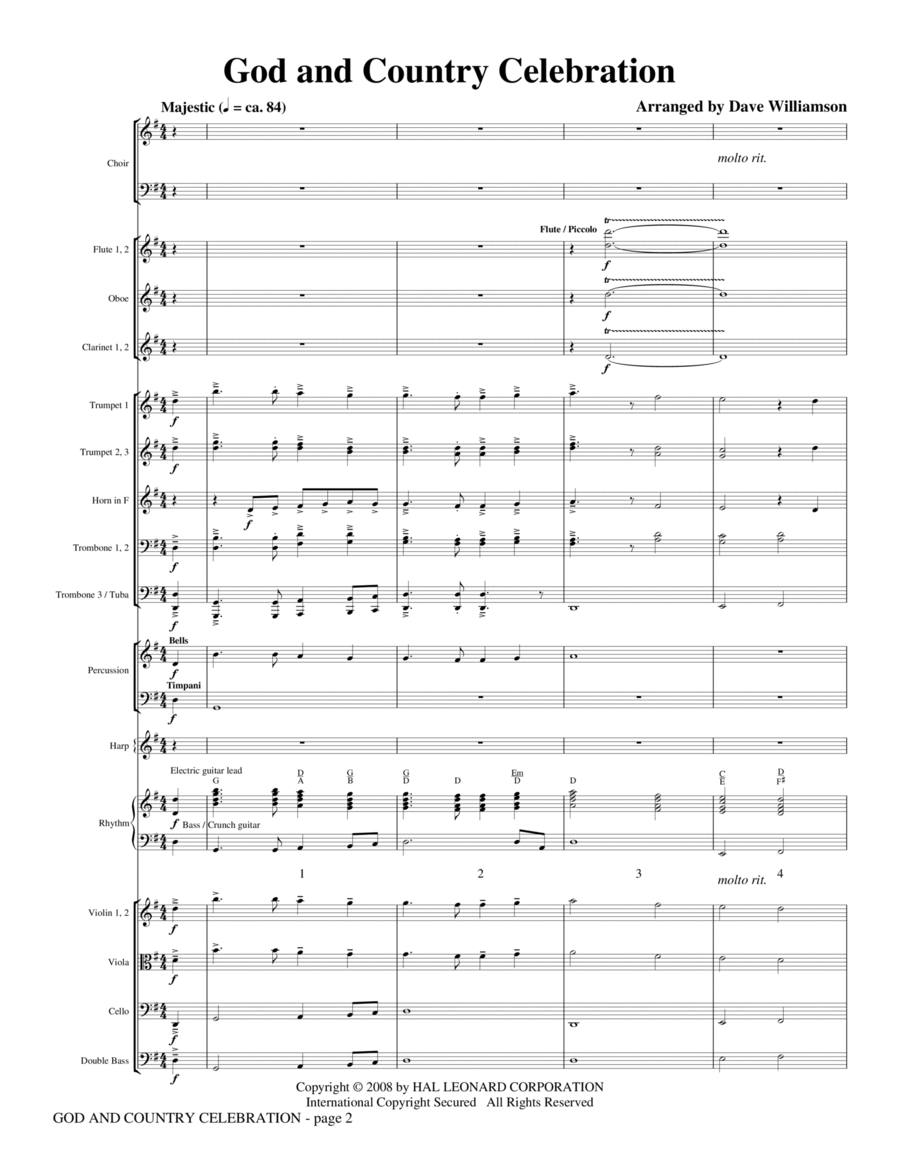God And Country Celebration (Medley) - Full Score Choir scores gallery preview page 1