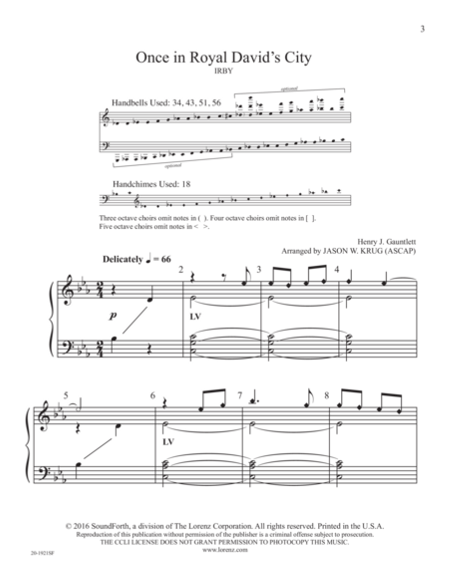 Once in Royal David's City 5-Octaves scores gallery preview page 2
