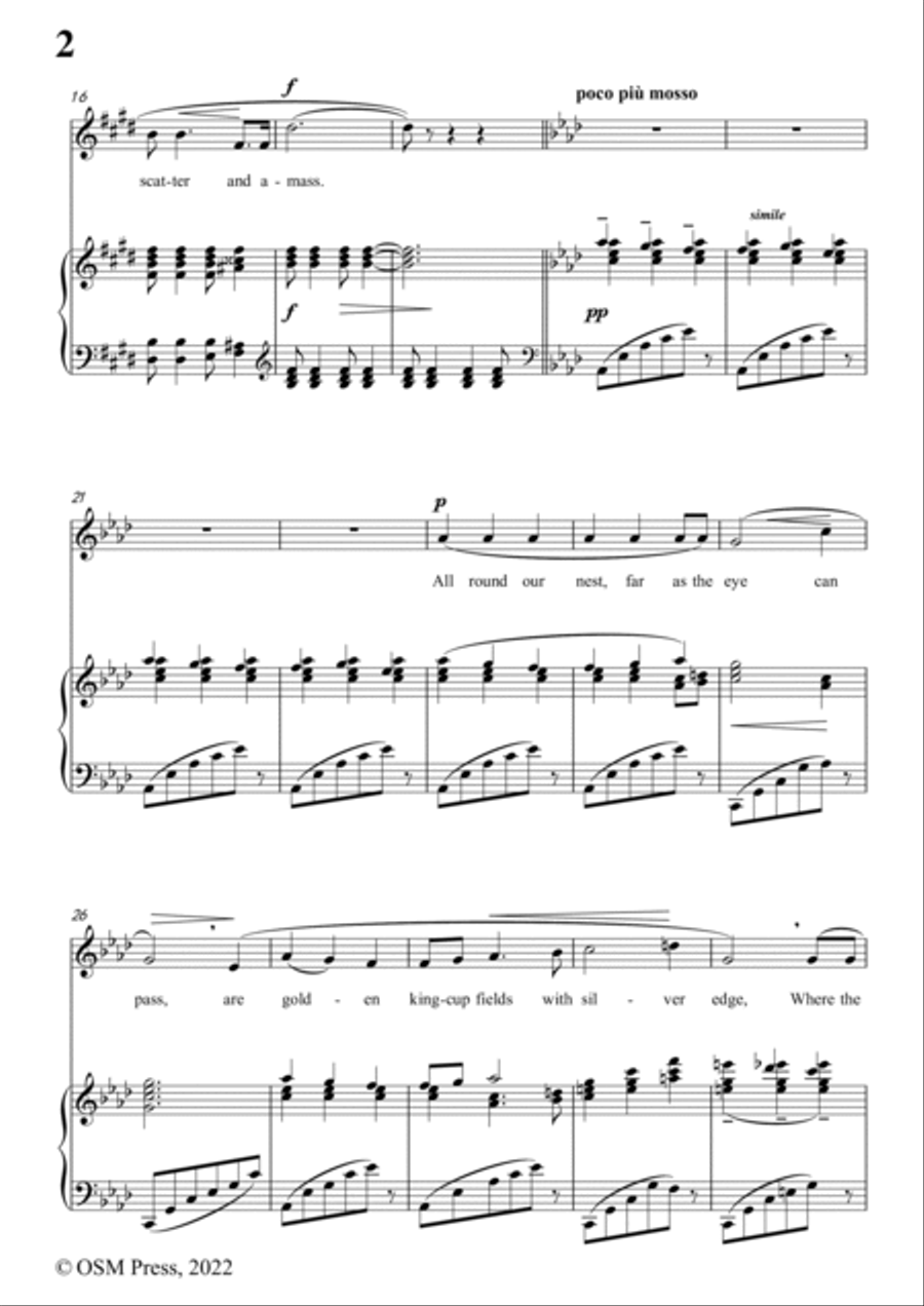 Vaughan Williams-Silent Noon,in E Major,for Voice and Piano Voice Solo scores gallery preview page 4