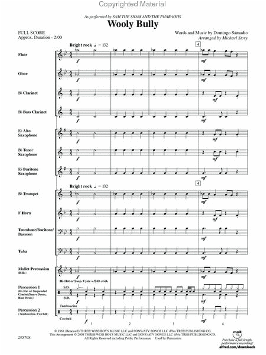 Wooly Bully Wooly Bully Concert Band scores gallery preview page 2
