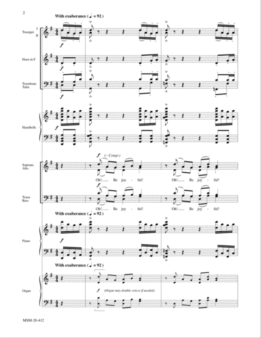 Joyful, Joyful, We Adore Thee 4-Part scores gallery preview page 3
