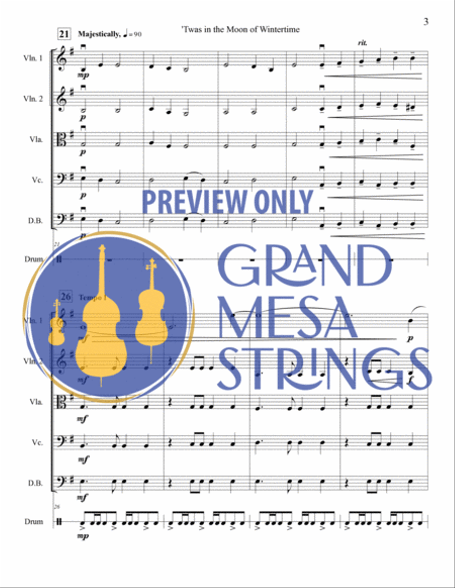 Twas in the Moon of Wintertime Twas in the Moon of Wintertime String Orchestra scores gallery preview page 4