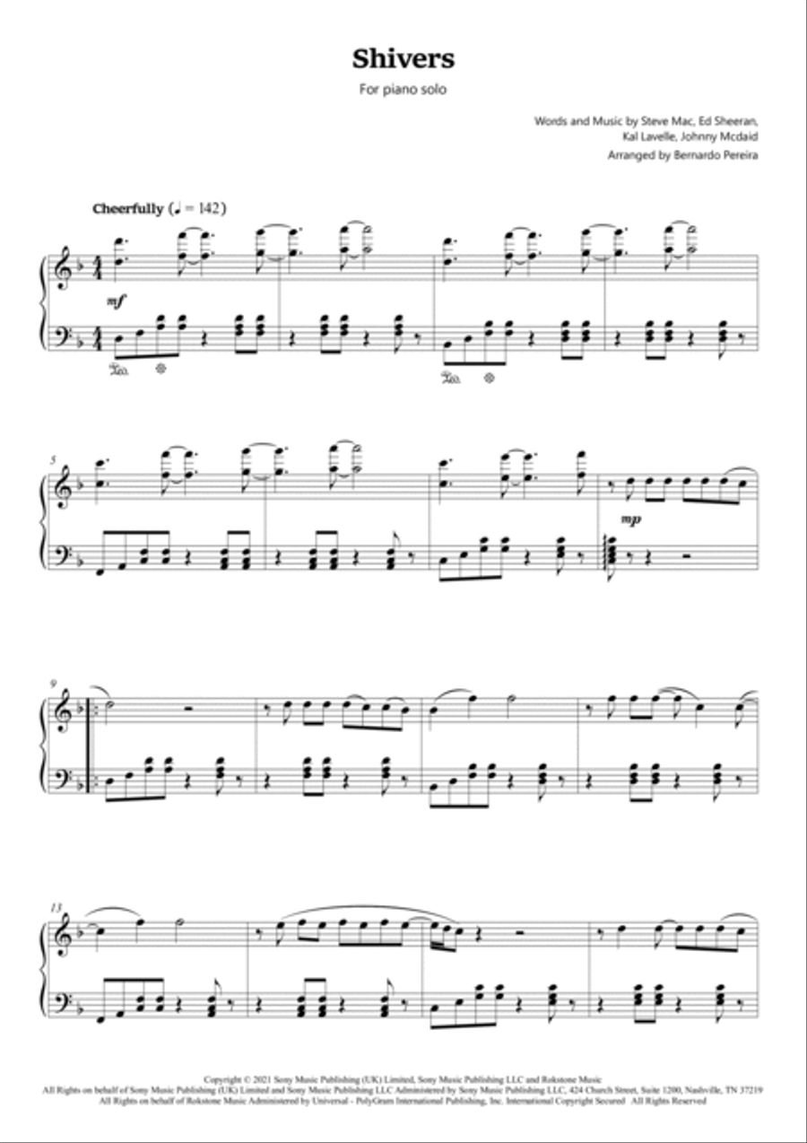 Shivers Piano Solo scores gallery preview page 2