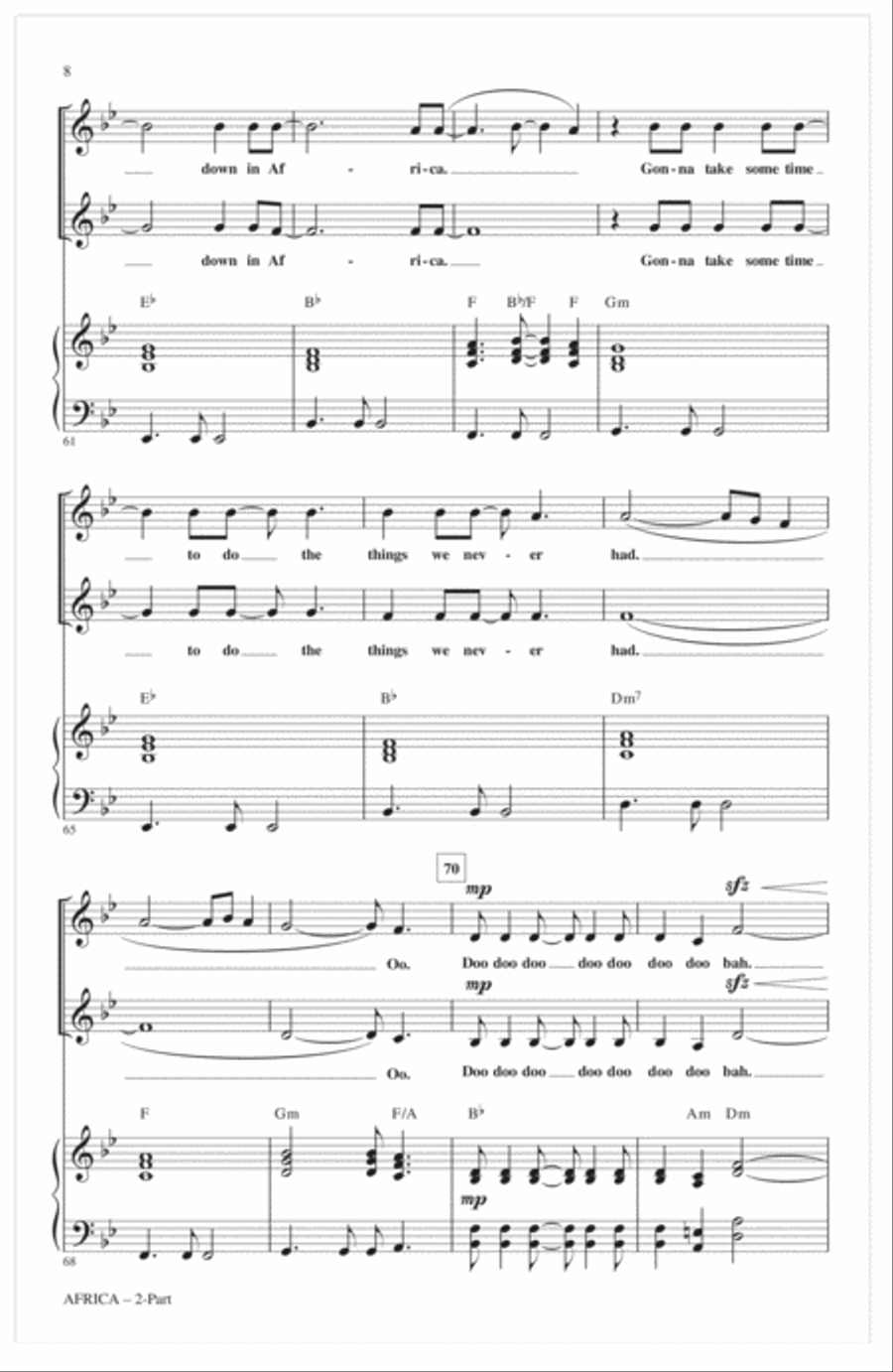Africa (arr. Roger Emerson) 2-Part scores gallery preview page 6