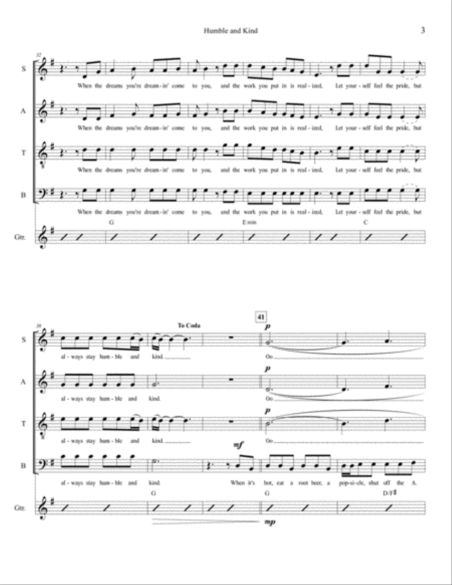 Humble And Kind 4-Part scores gallery preview page 3