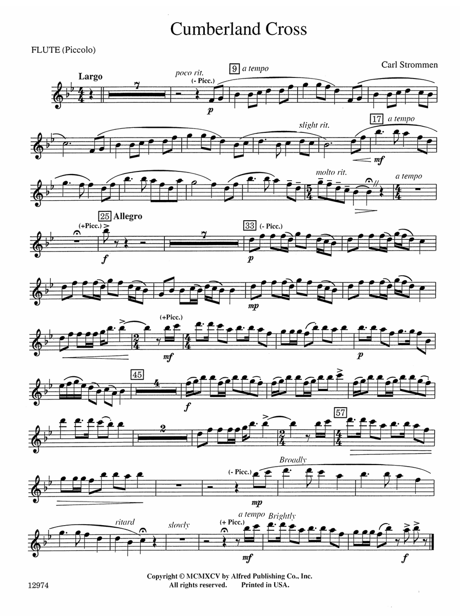 Cumberland Cross: Flute