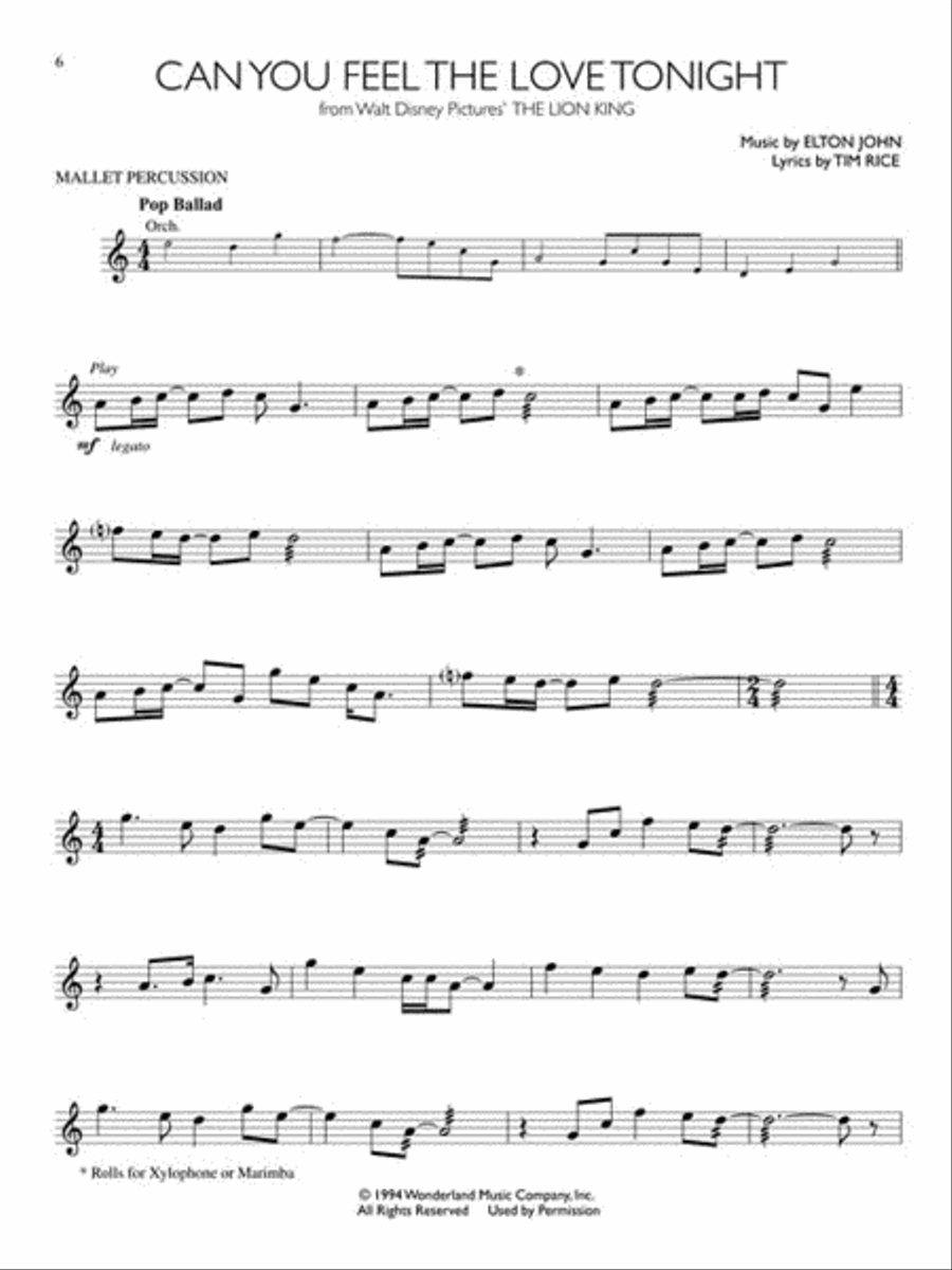 Disney Solos - Mallet Percussion Percussion scores gallery preview page 4