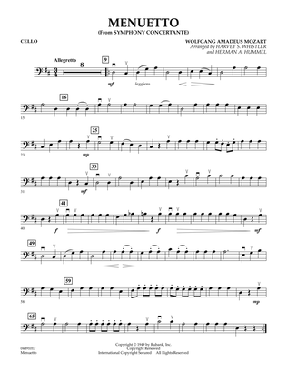 Menuetto (from Symphony Concertante) - Cello