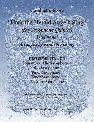 Book cover for Hark The Herald Angels Sing (for Saxophone Quintet SATTB or AATTB)