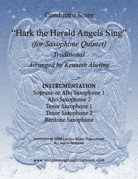 Hark The Herald Angels Sing (for Saxophone Quintet SATTB or AATTB) image number null
