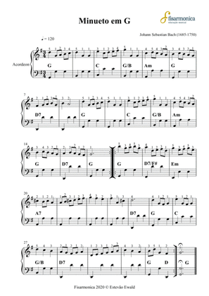 Minueto em G - Bach | Sheet Music for Accordion