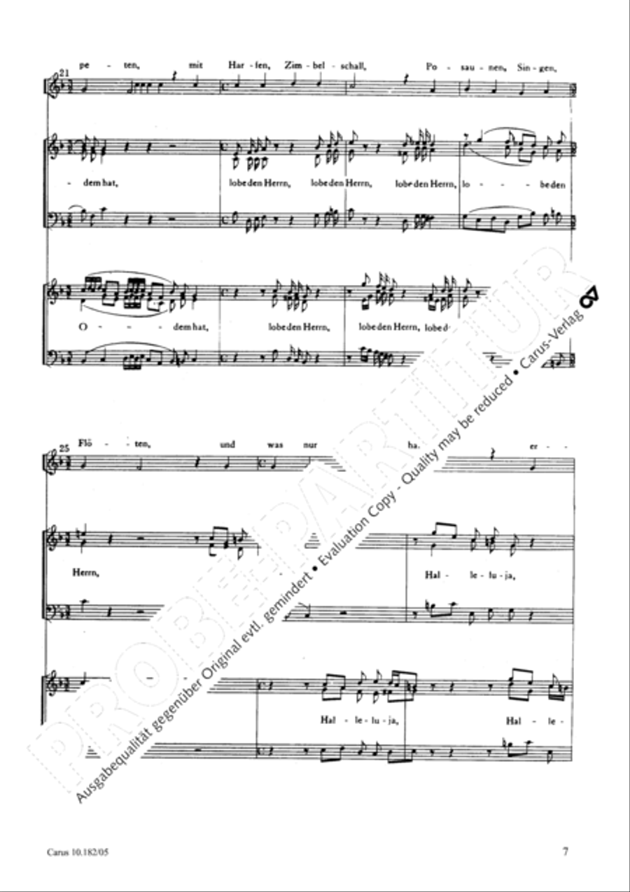 Psalm 150 (Der 150. Psalm) Unison Choir scores gallery preview page 8