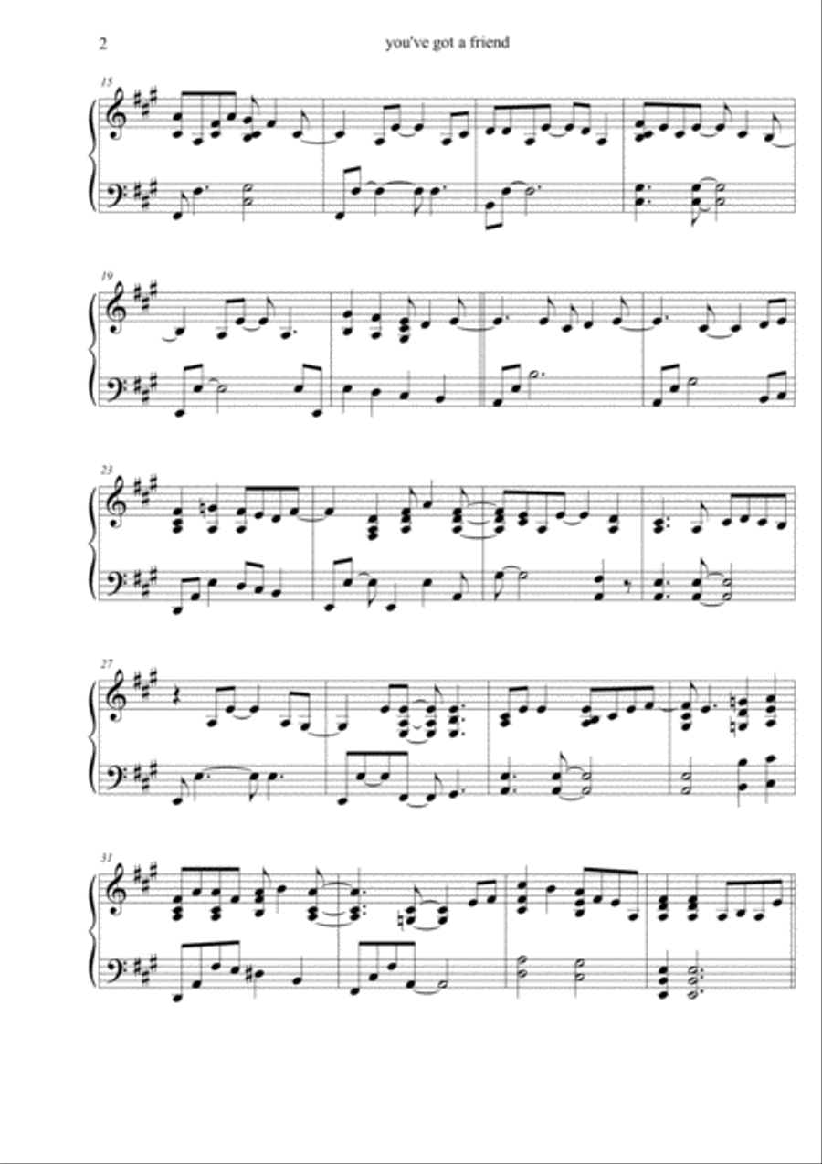 You've Got A Friend You've Got A Friend Piano Solo scores gallery preview page 2