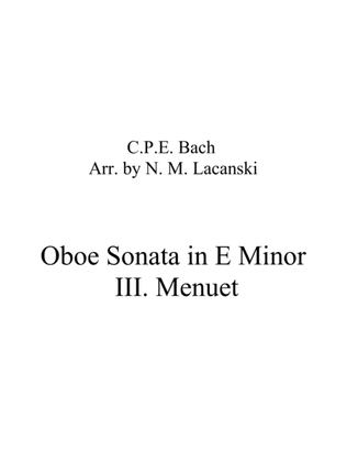 Book cover for Oboe Sonata in E Minor III. Menuet