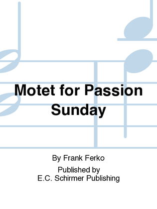 Book cover for Motet for Passion Sunday