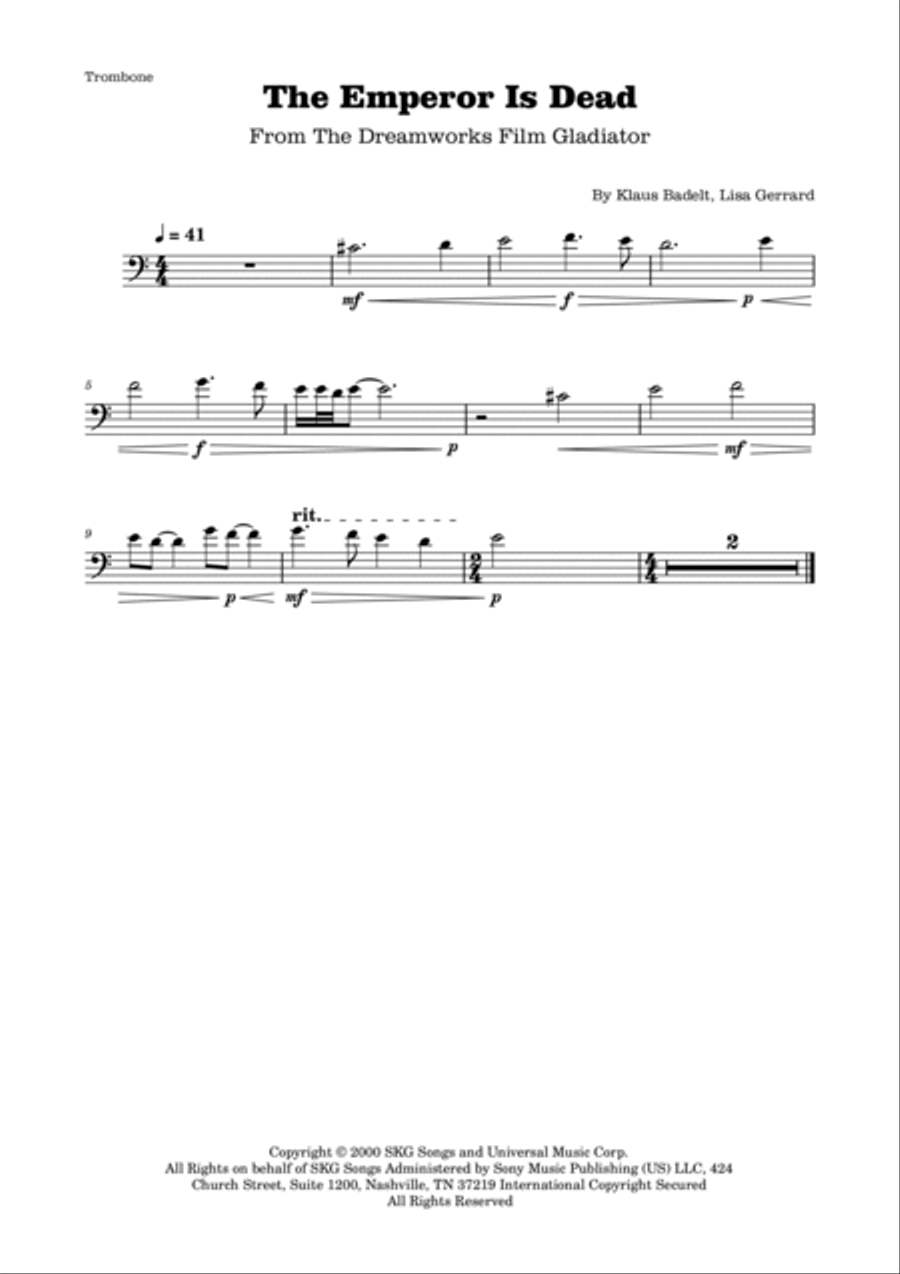 The Emperor Is Dead The Emperor Is Dead Trombone Solo scores gallery preview page 2