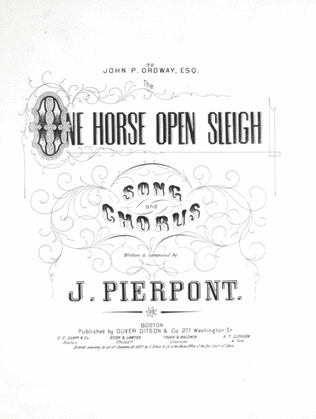 The One Horse Open Sleigh. Song and Chorus