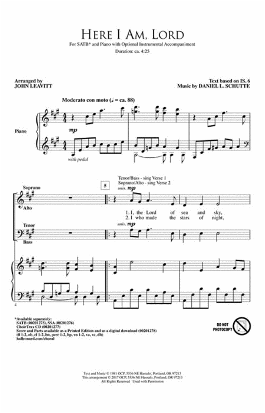 Here I Am, Lord Choir scores gallery preview page 2