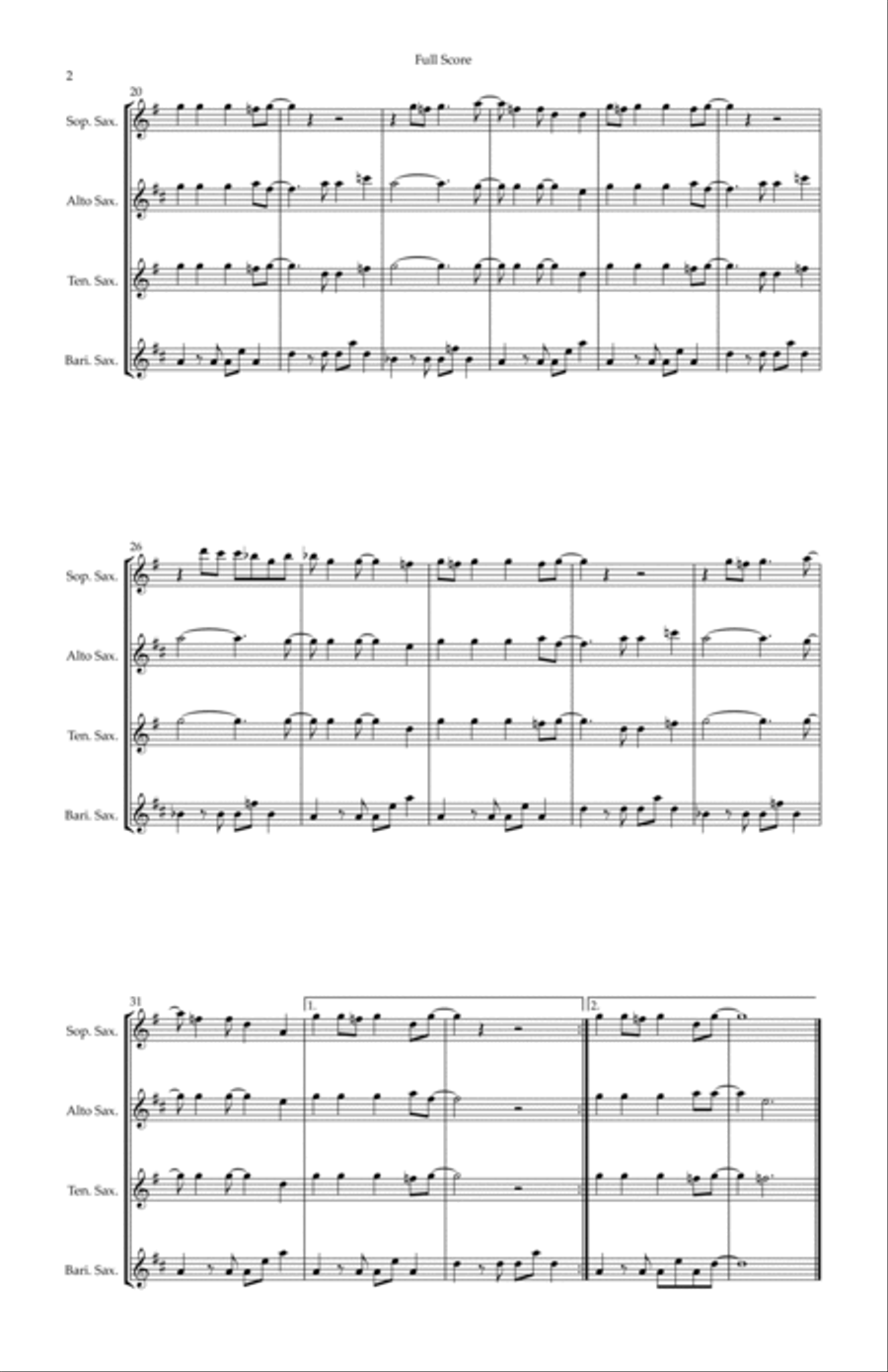 Happy Saxophone Quartet scores gallery preview page 2