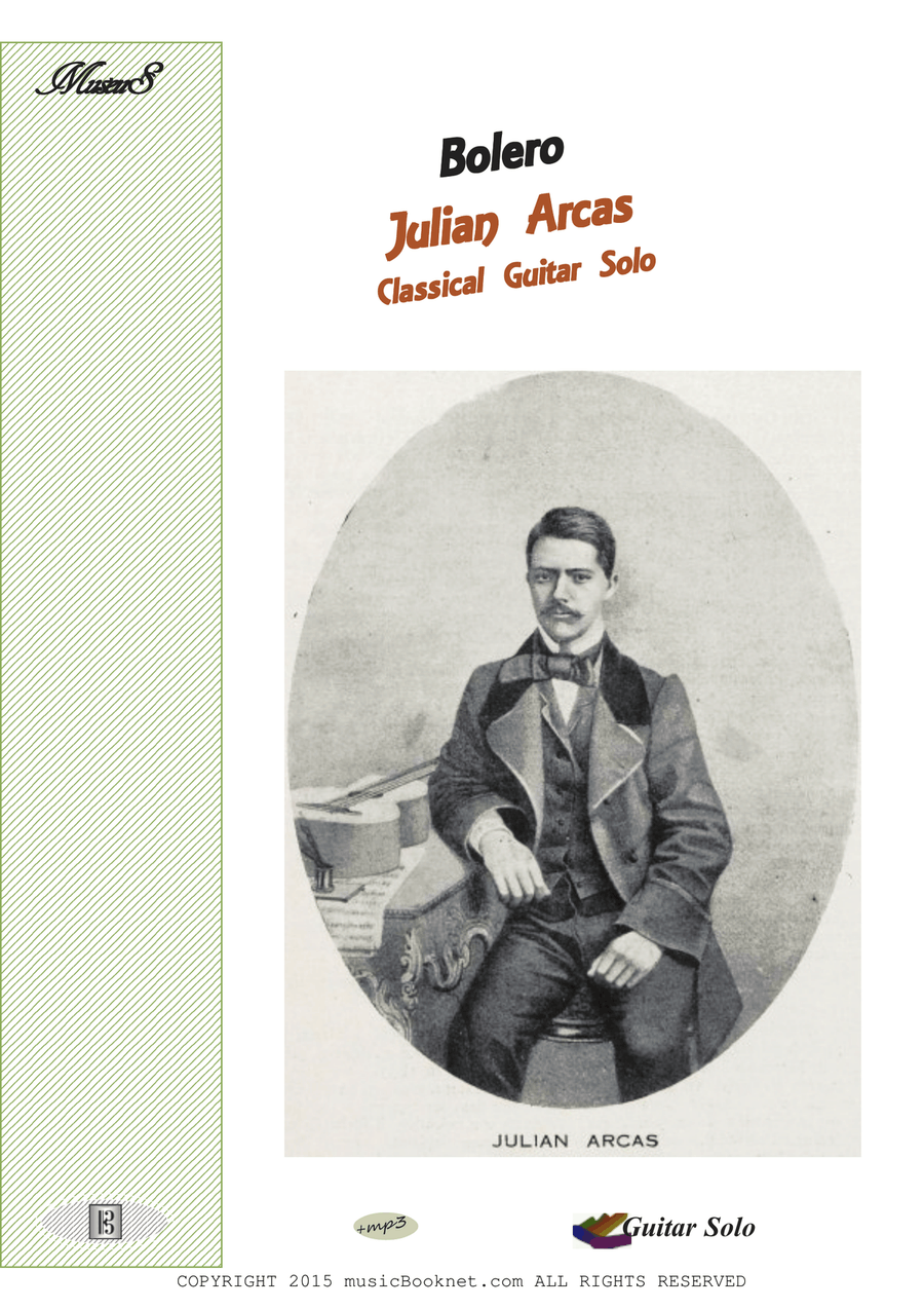 Bolero by Arcas for classical guitar Acoustic Guitar scores gallery preview page 1